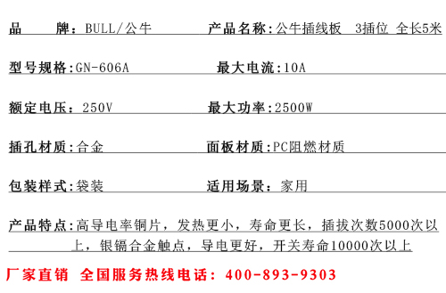 公牛插線板  3插位 全長(zhǎng)5米.jpg