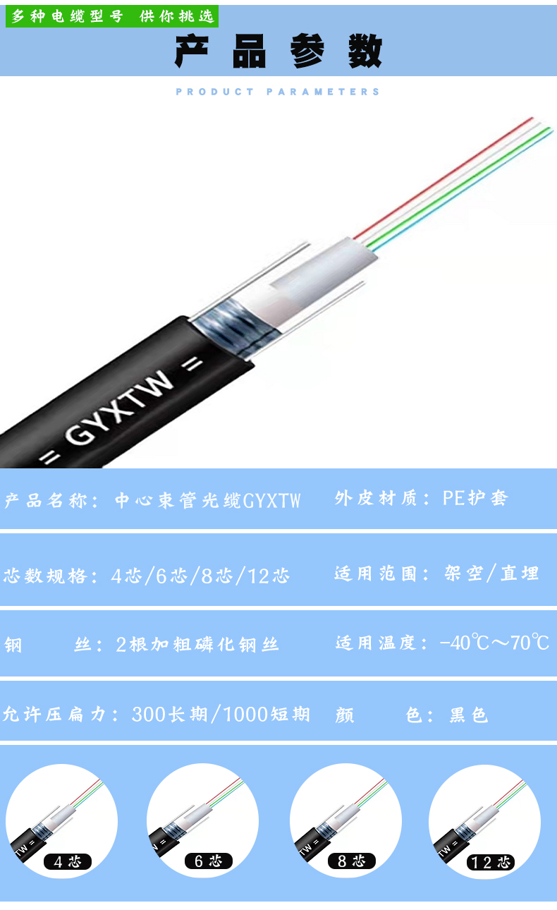 通信光纜GYXTW產(chǎn)品參數(shù)